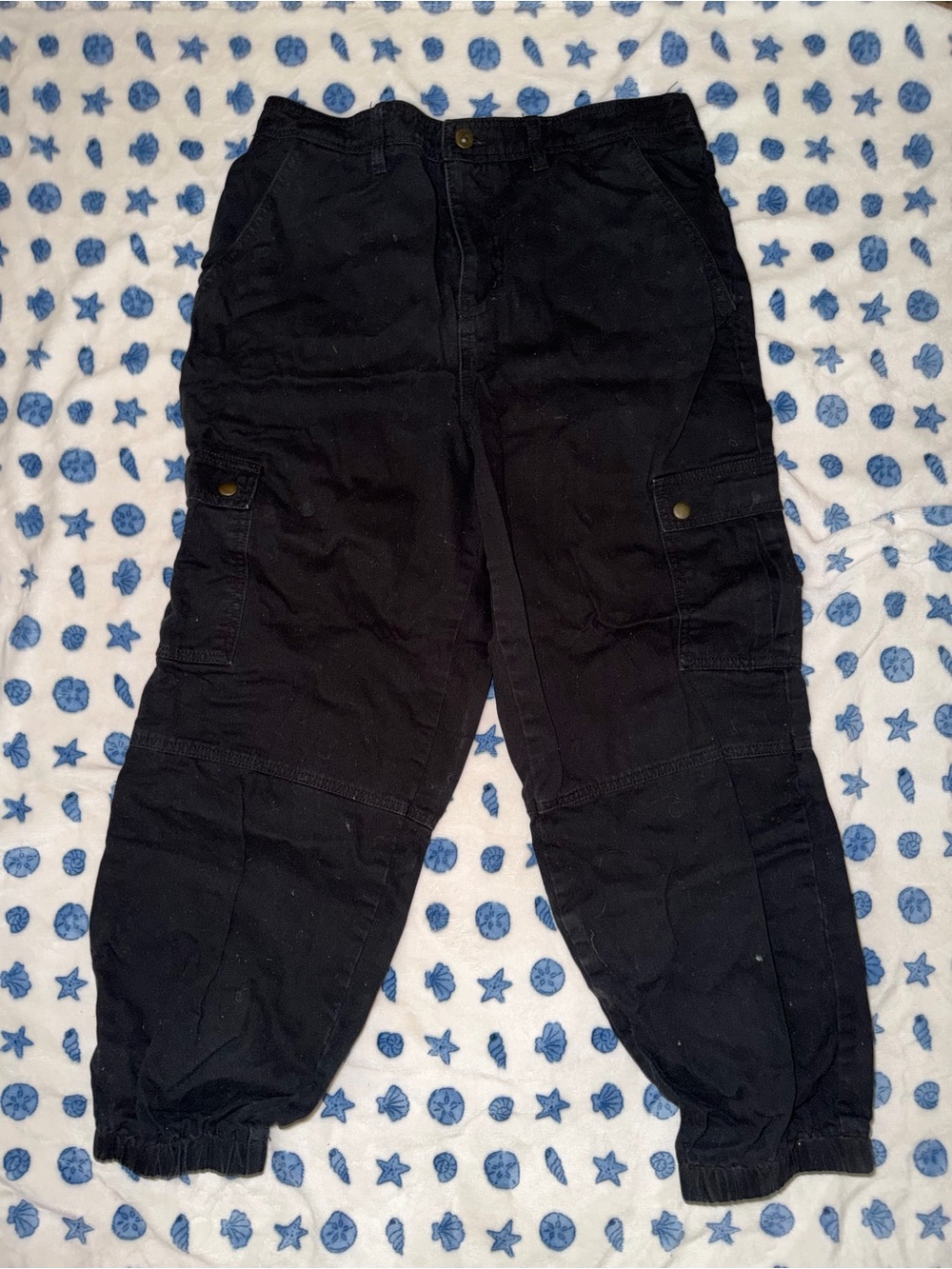 wild fable Black Elastic Waist Cargo Pants